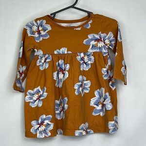 Old Navy Fall brown and purple long sleeve floral knit dress size 6-12 m EUC